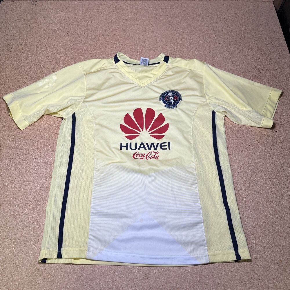 Gool Club America Men’s Unitalla Yellow Soccer Jersey Centenario de Leyenda 1916